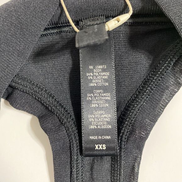 SKIMS Fits Everybody Thong Panty Panties Women's XXS 2XS Onyx Black Sexy NEW - Picture 10 of 10